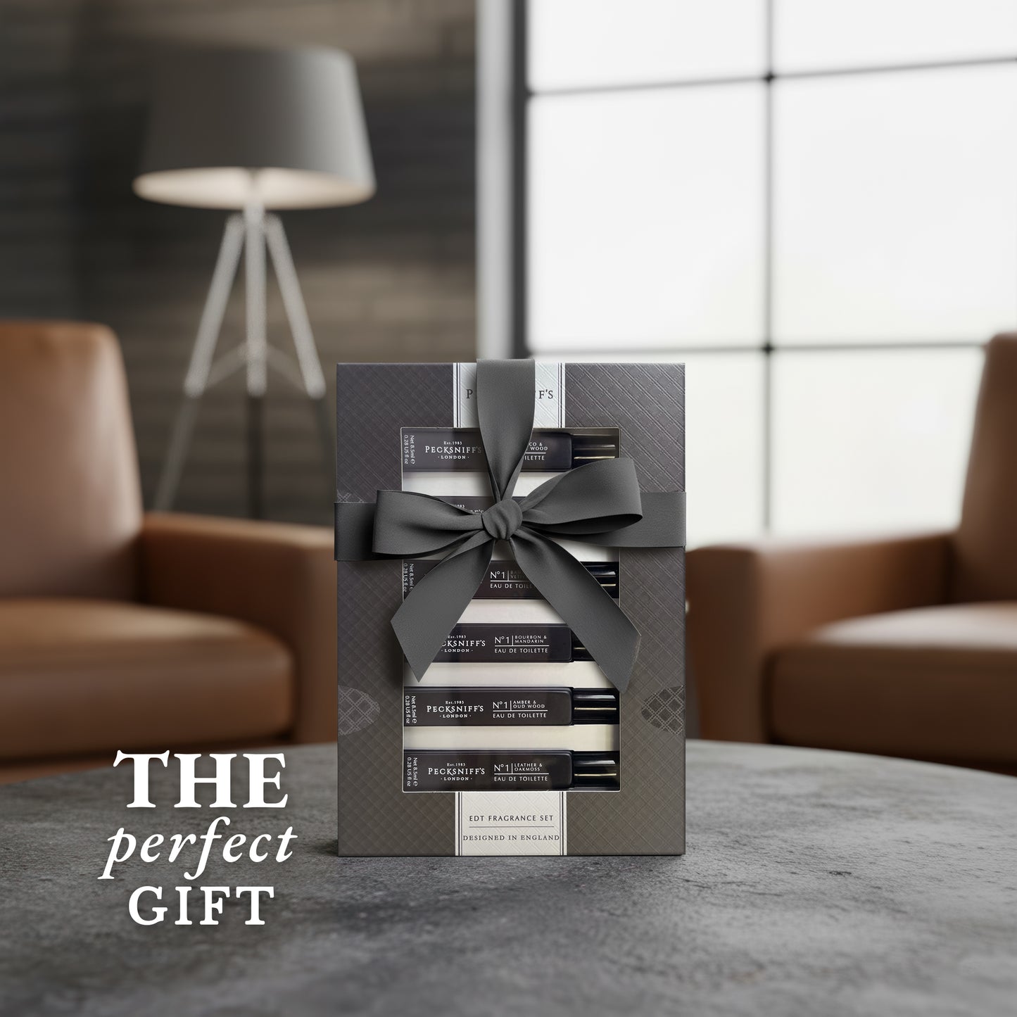 Pecksniff’s Men’s Essentials Fragrance Gift Set – 6x10 ml Eau de Toilette Collection – Luxury Mini Cologne Sampler, Made in England