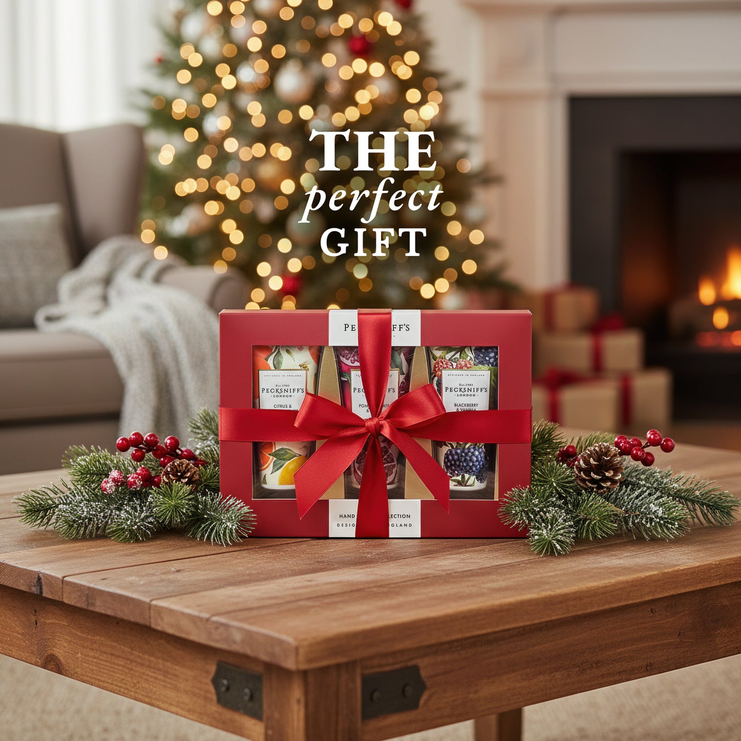 Pecksniff’s Enchanted Winter Hand Cream Collection – 3 Pack 100ml Tubes – Luxury Moisturizing Gift Set for Women & Men with Citrus & Frankincense, Pomegranate & Musk, Blackberry & Vanilla