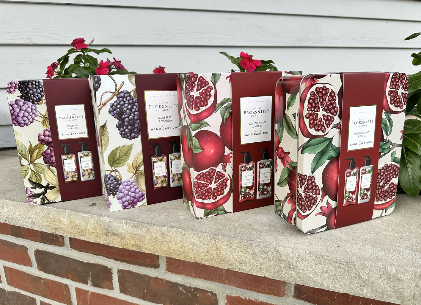 Pecksniff’s Body Care Duo Tin Box – Enchanted Pomegranate & Musk 300ml Body Wash and 300ml Body Lotion Gift Set, Luxury Skincare Collection with Reusable Tin, Hydrating & Nourishing Daily Care