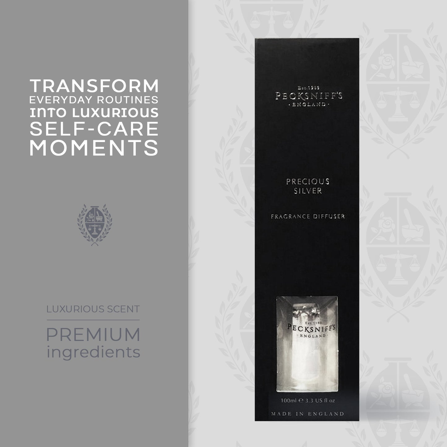 Pecksniffs Precious Silver Diffuser | 100ml/3.38 Fl Oz