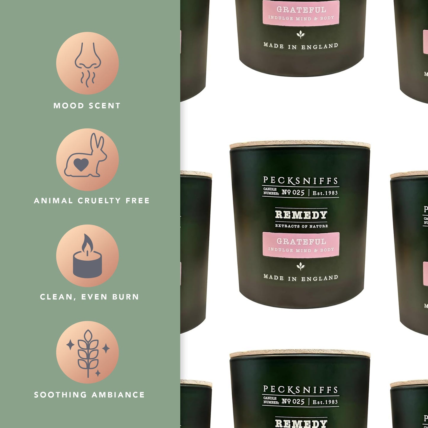 Pecksniffs Remedy Grateful Scented Candle | 3 Wicks, 550g/19.4oz