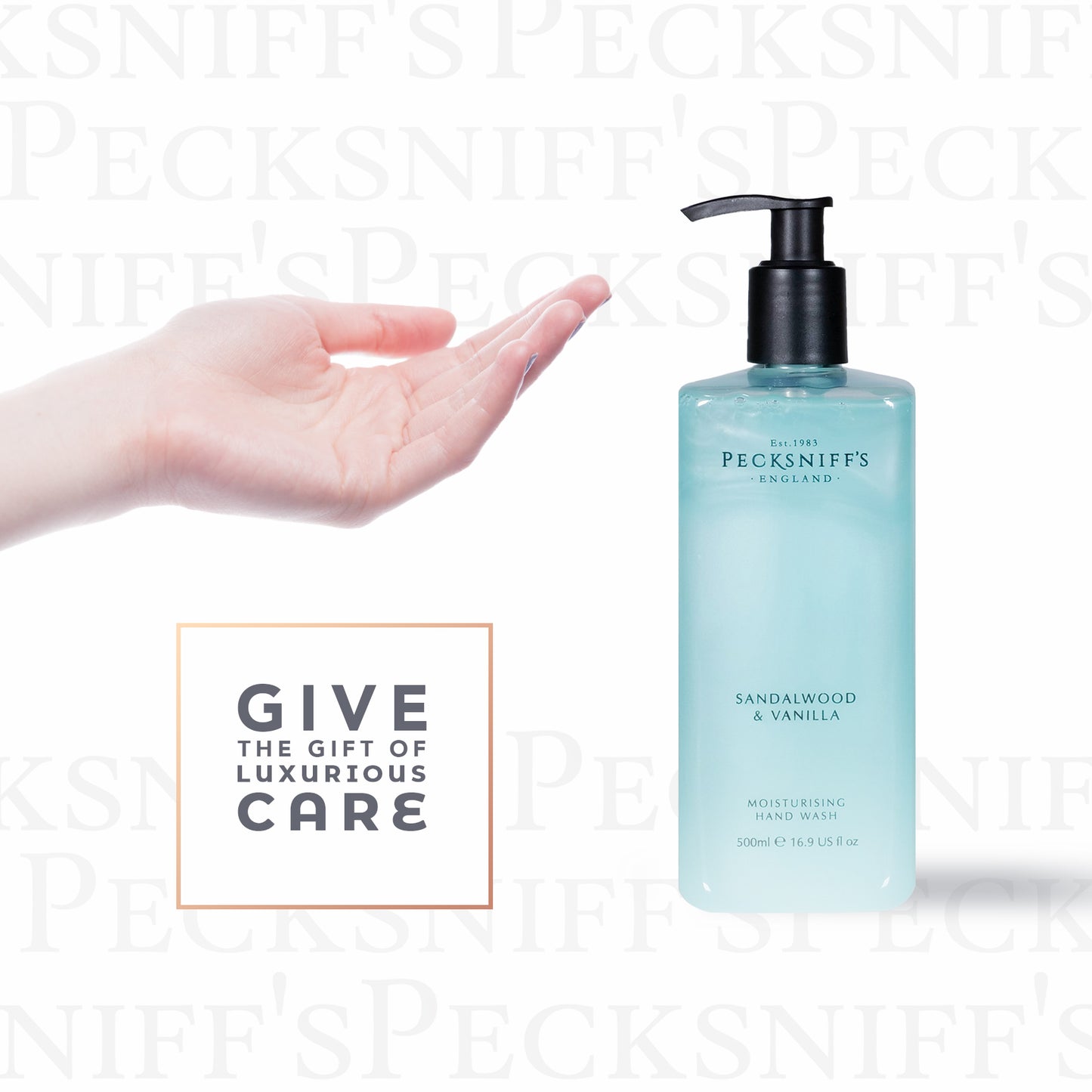 Pecksniffs Classic Sandalwood & Vanilla Scented Moisturizing Hand Wash | 500ml, 16.9 Fl oz