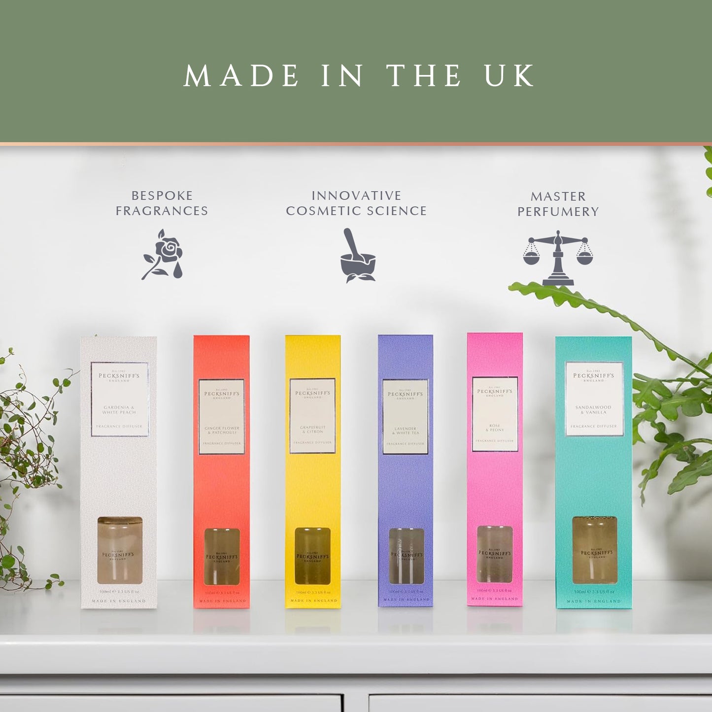 Pecksniffs Magnolia & Ginger Diffuser | 100ml/3.38 Fl Oz