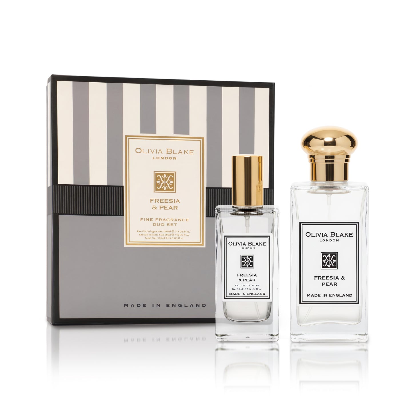 Olivia Blake Fine Fragrance Freesia & Pear Duo Gift Set – 100 ml/3.38 fl oz Eau de Cologne & 50 ml/1.69 fl oz Eau de Toilette, Fruity Floral Perfume for Women, Made in England