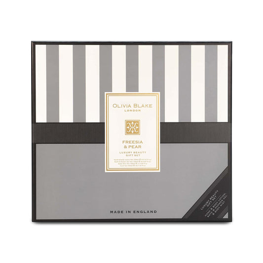 Olivia Blake Freesia & Pear Trio Gift Set – 100 ml/3.38 fl oz Body Mist, 250 ml/8.45 fl oz Shower Gel, 250 ml/8.45 fl oz Body Lotion – Luxurious Everyday Essentials for Women