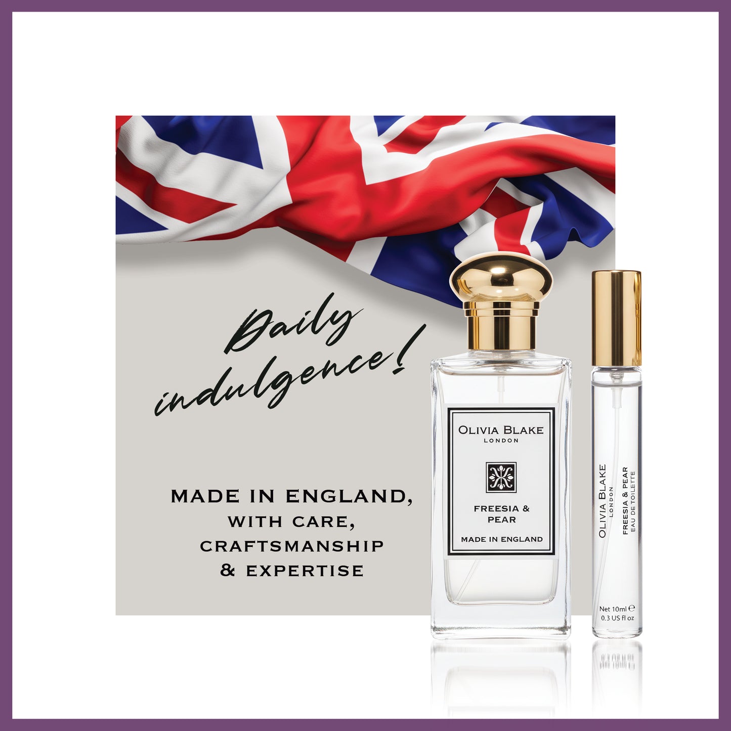 Olivia Blake Fine Fragrance Freesia & Pear Duo Travel Perfume Gift Set – 100 ml/3.38 fl oz Eau de Cologne & 8.5 ml/0.28 fl oz Eau de Toilette, Fruity Floral Perfume for Women, Made in England