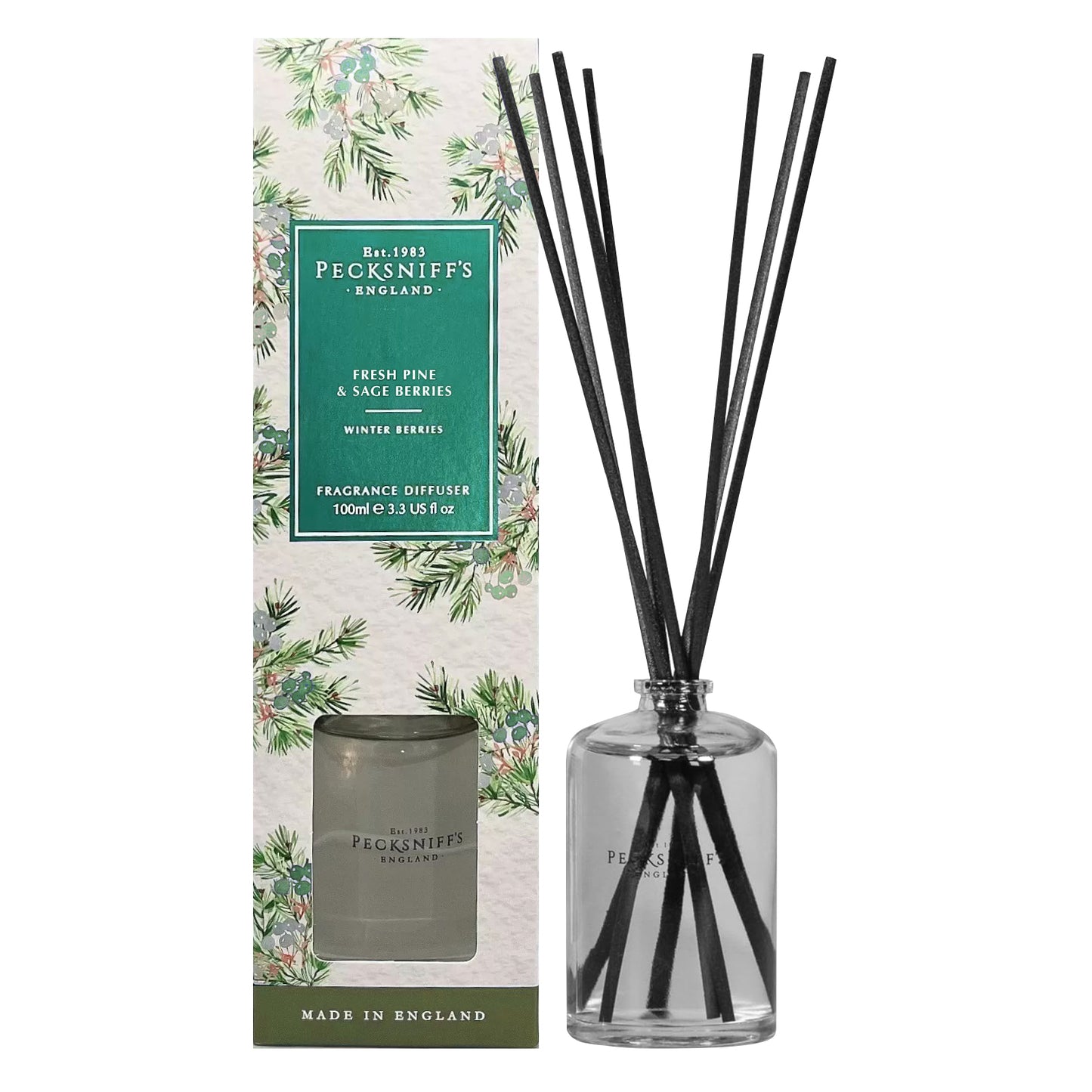 Pecksniffs Fresh Pine and Sage Berries Diffuser | 100ml/3.38 Fl Oz