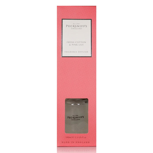 Pecksniffs Fresh Cotton & Pink Lily Diffuser | 100ml/3.38 Fl Oz