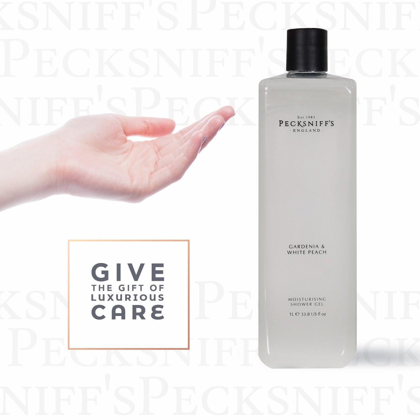 Pecksniffs Gardenia & White Peach Moisturizing Shower Gel | 1000 ml / 33.80 Fl Oz