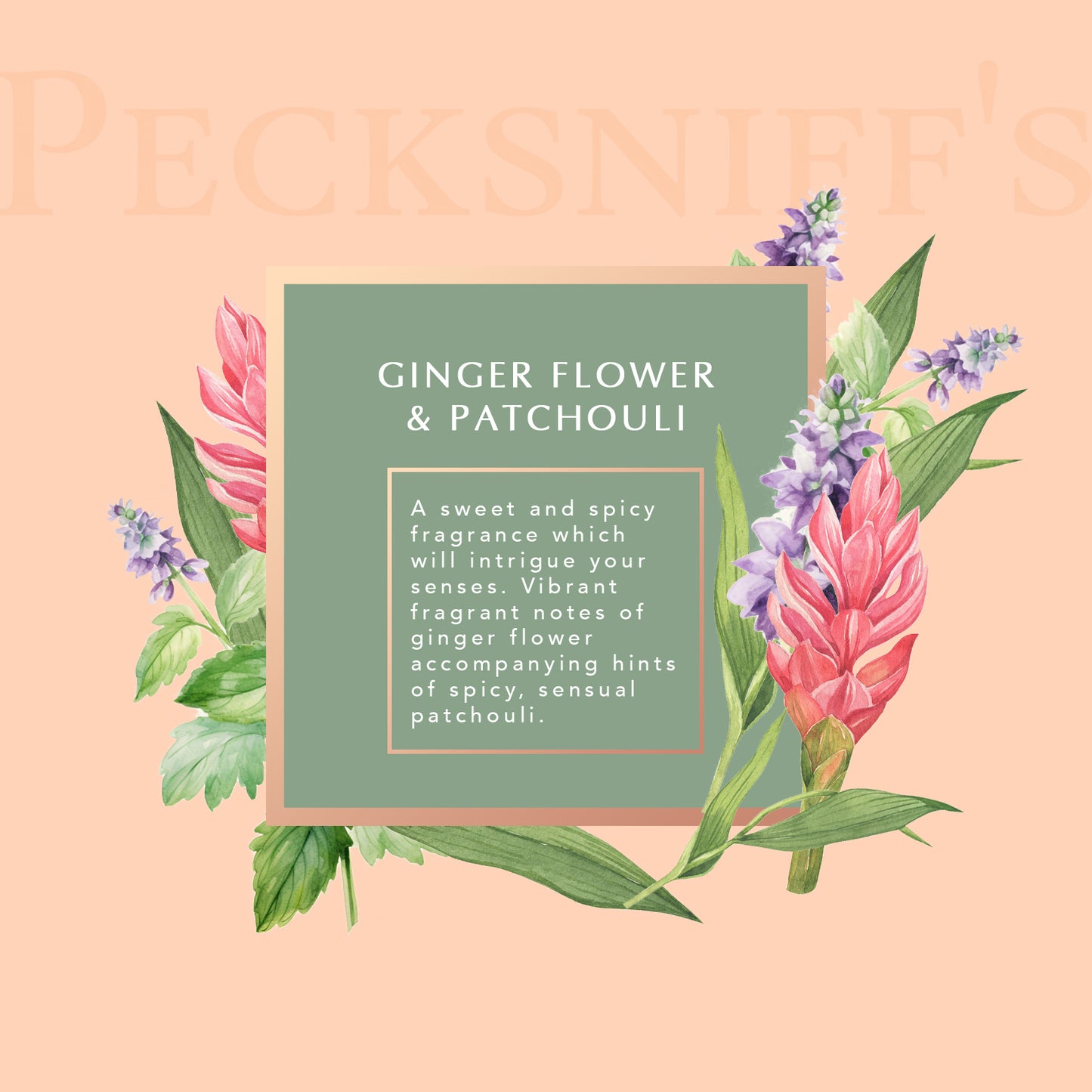 Pecksniff’s GingerFlower & Patchouli Foaming Bath Soak – Luxury Bubble Bath, 1L / 33.8 fl oz, Made in England