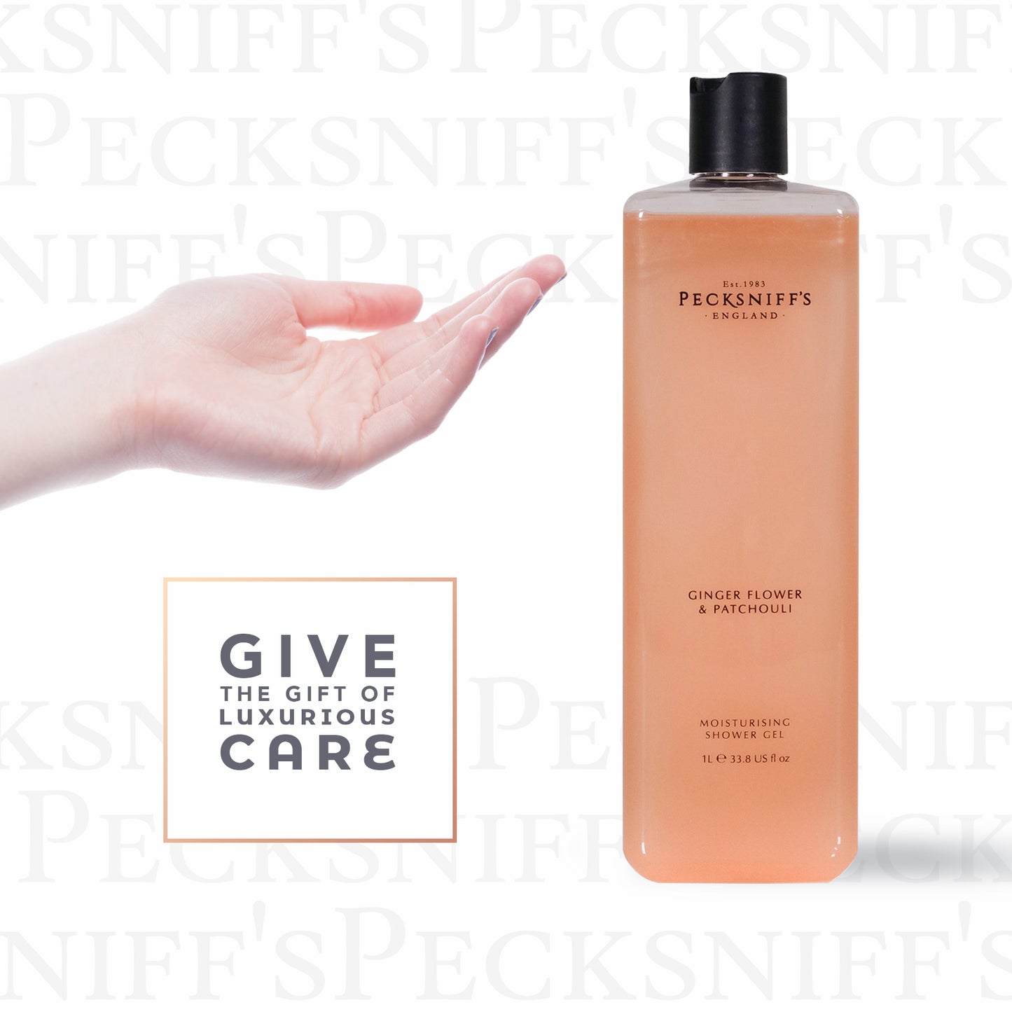Pecksniffs Ginger Flower & Patchouli Moisturizing Shower Gel | 1000 ml / 33.80 Fl Oz