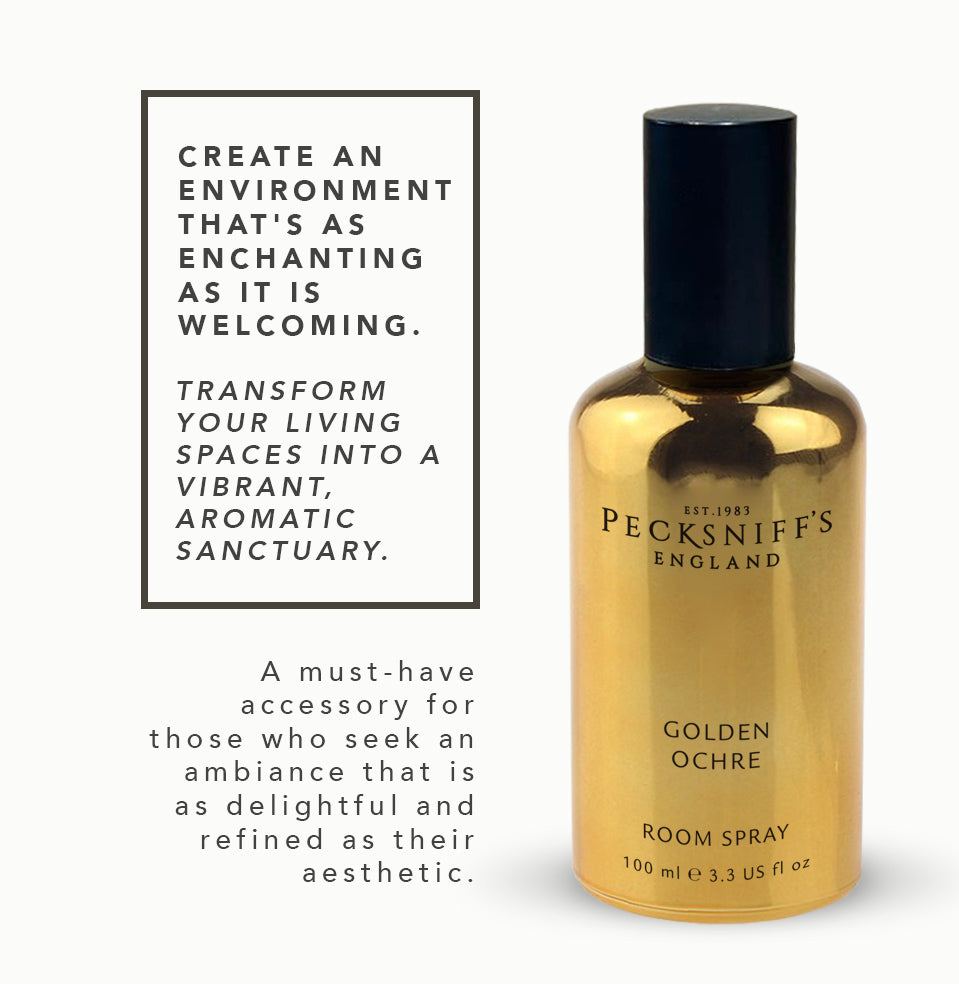 Pecksniffs Golden Ochre Classic Room Spray | 100ml/3.38 Fl Oz