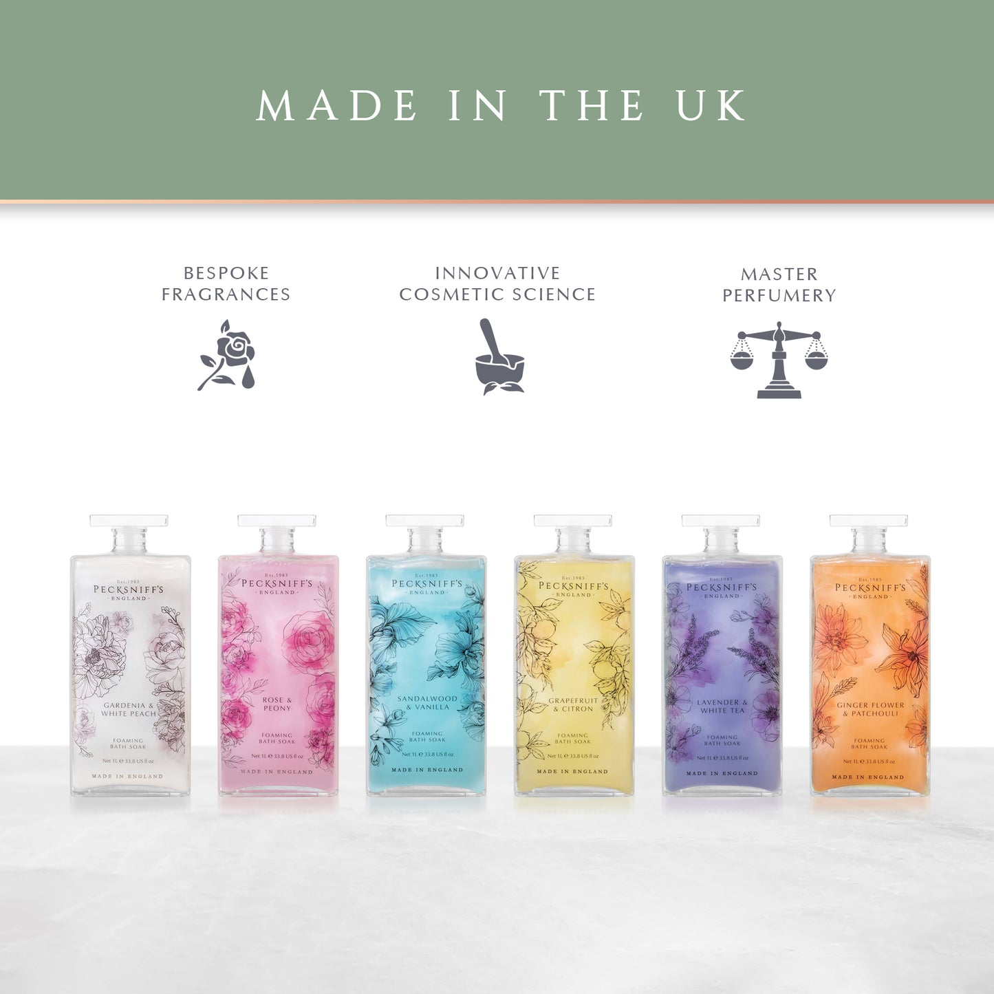 Pecksniff’s Grapefruit & Citron Foaming Bath Soak – Luxury Bubble Bath, 1L / 33.8 fl oz, Made in England