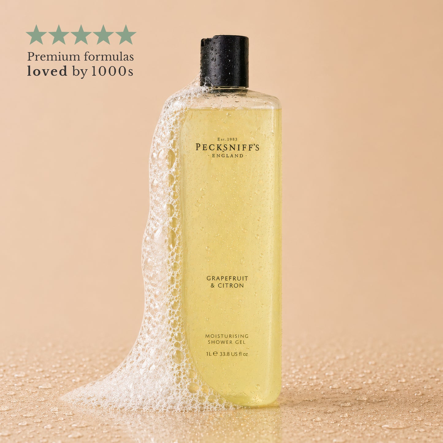 Pecksniffs Grapefruit & Citron Moisturizing Shower Gel | 1000 ml / 33.80 Fl Oz