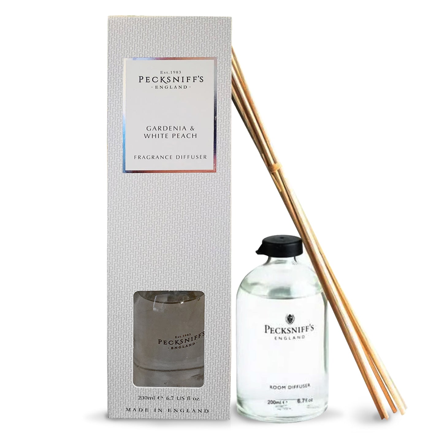 Pecksniffs Gardenia & White Peach Diffuser | 200ml/6.76 Fl Oz