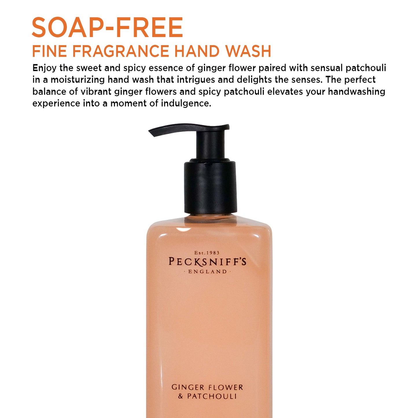 Pecksniff's Classic Ginger Flower & Patchouli Scented Moisturizing Hand Wash | 500ml, 16.9 Fl oz