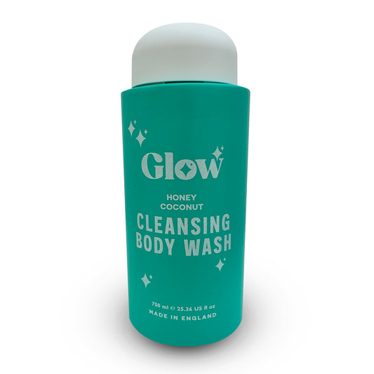 Glow Cleansing Body Wash – Honey Coconut, 750 ml / 25.36 fl oz – Creamy Tropical Scent, Skin-Softening Formula, Made in England