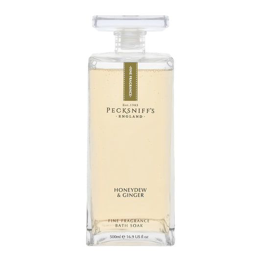 Pecksniff's Prestige Honeydew & Ginger Bath Soak Decanter | 500ml/16.9 Fl Oz