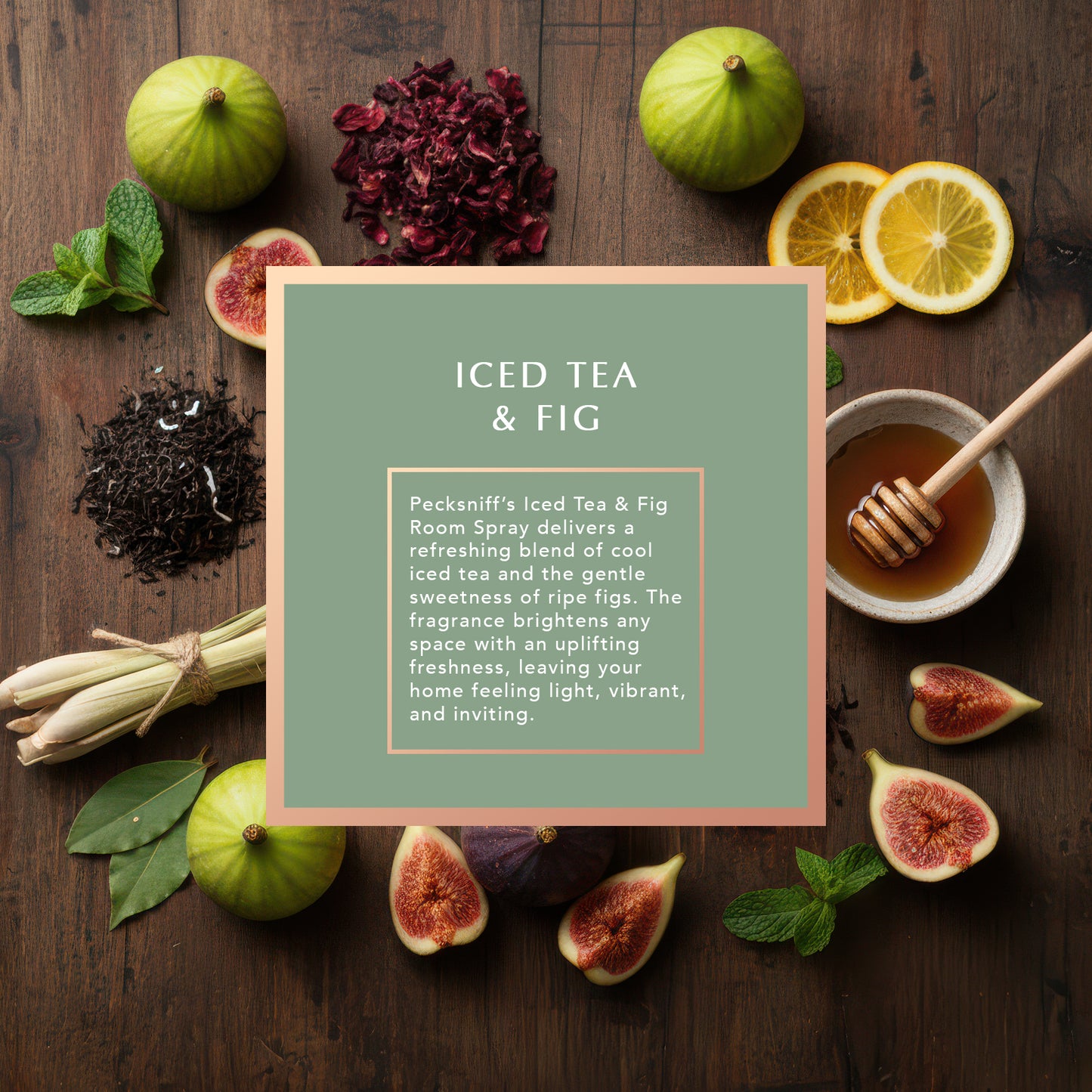 Pecksniffs Iced Tea & Fig Classic Room Spray | 100ml/3.38 Fl Oz