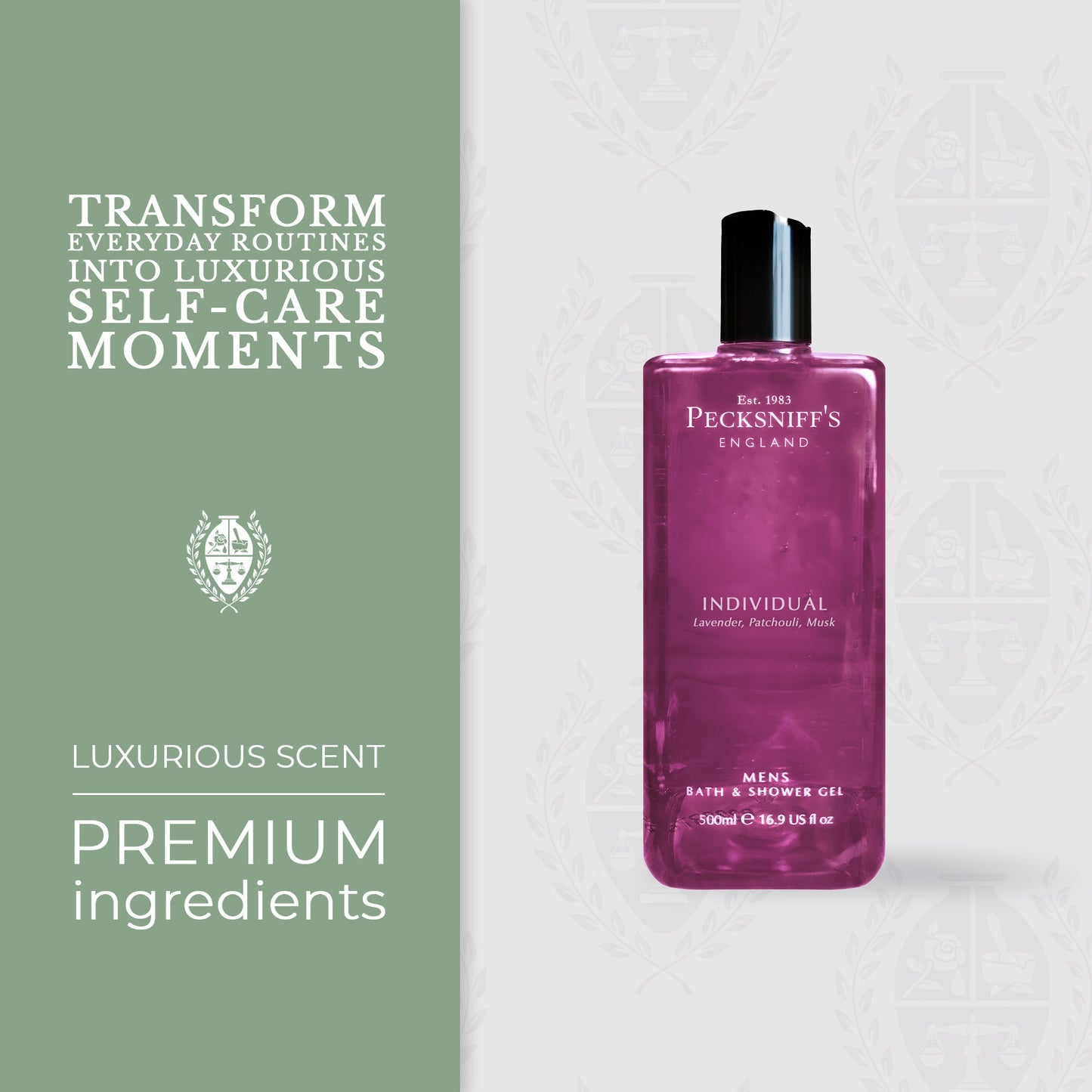 Pecksniffs Individual Men's Bath and Shower Gel | 500ml /16.9 Fl Oz