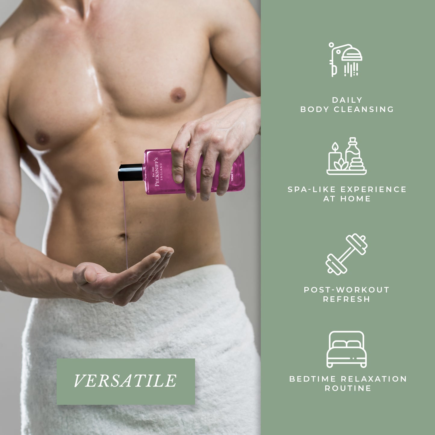 Pecksniffs Individual Men's Bath and Shower Gel | 500ml /16.9 Fl Oz