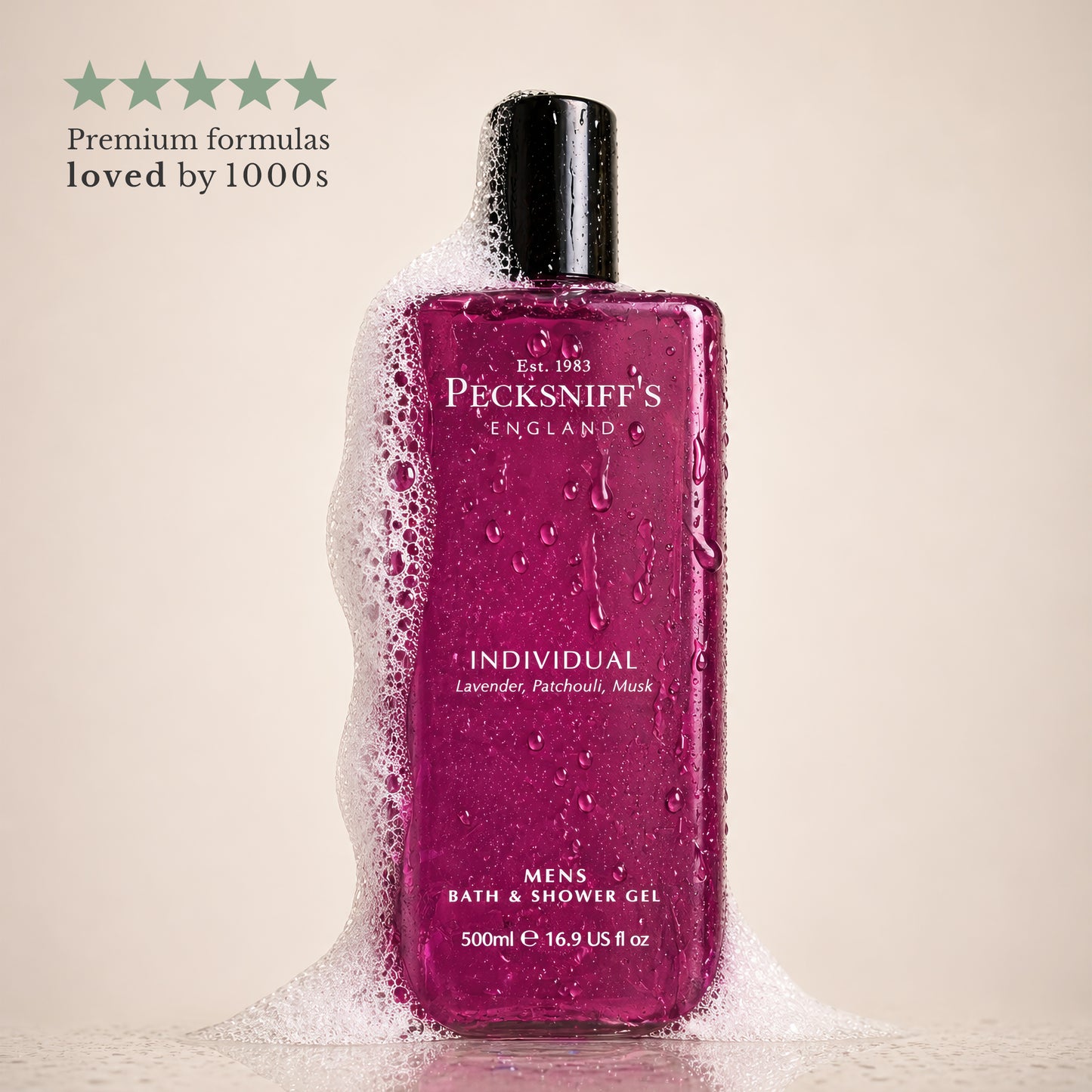 Pecksniffs Individual Men's Bath and Shower Gel | 500ml /16.9 Fl Oz
