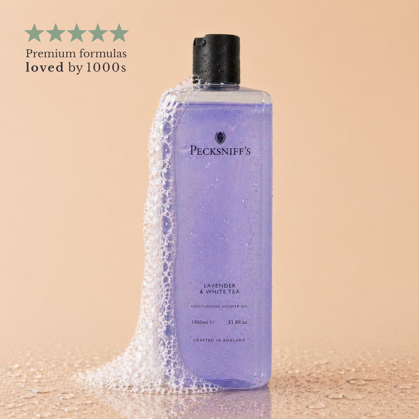 Pecksniffs Lavender & White Tea Moisturizing Shower Gel | 1000 ml / 33.80 Fl Oz