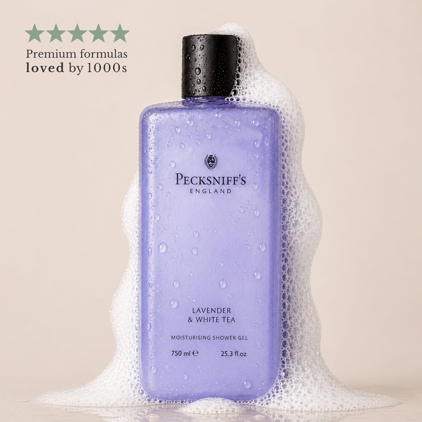 Pecksniff's Lavender & White Tea Moisturizing Shower Gel | 750ml / 25.36 Fl Oz