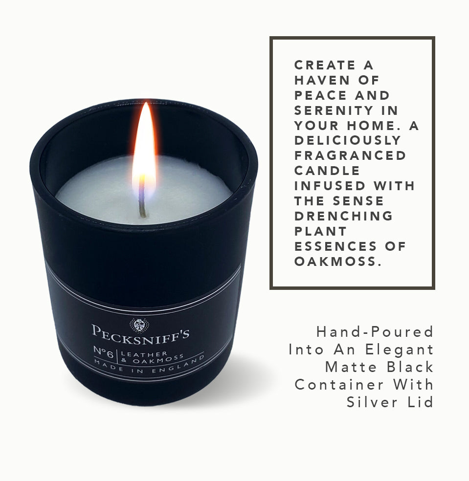 Pecksniffs Leather & Oakmoss Scented Candle | 1 Wick, 100g/3.5oz