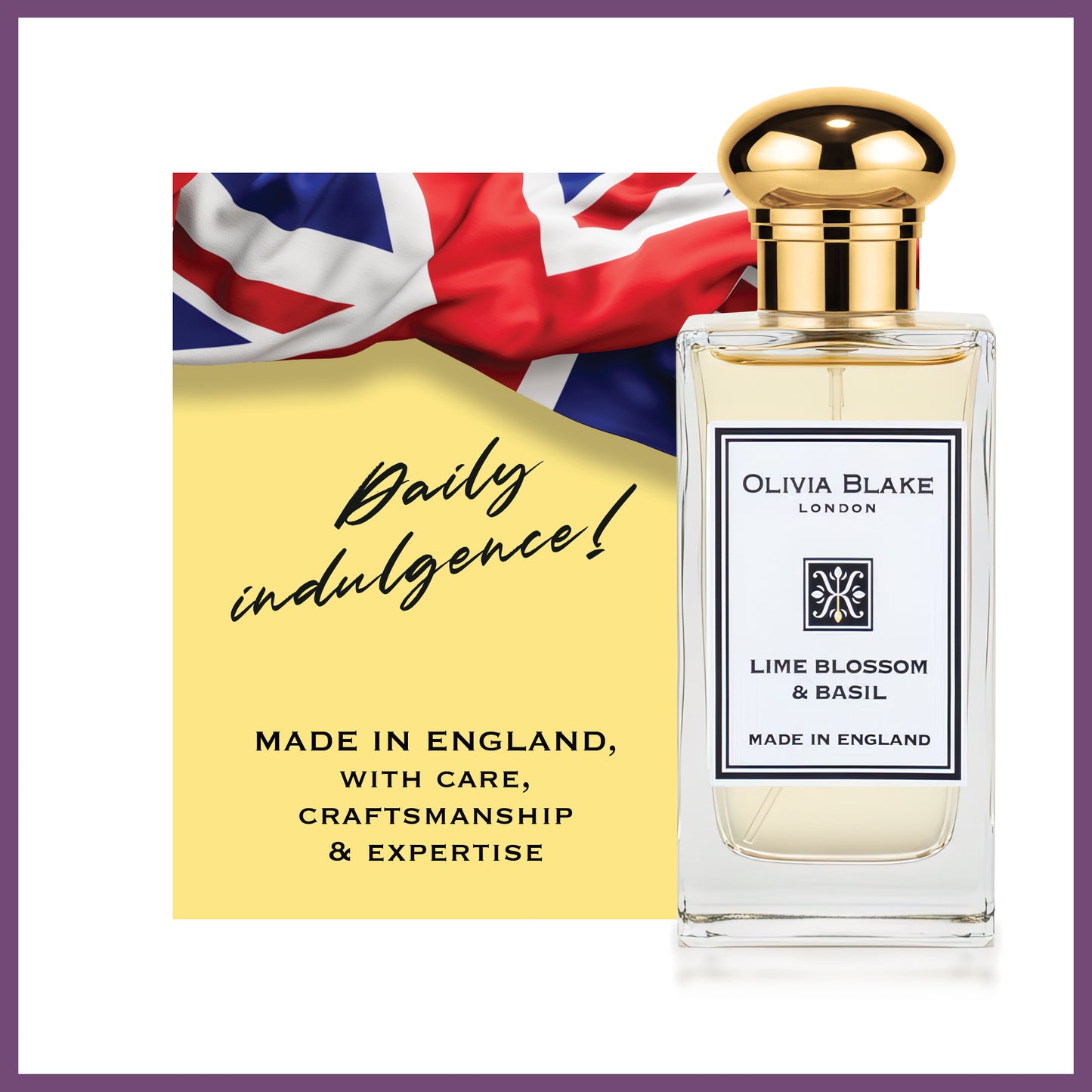 Olivia Blake Lime Blossom & Basil Perfume for Women – Fine Fragrance Eau de Cologne Spray, 100 ml/3.3 fl oz