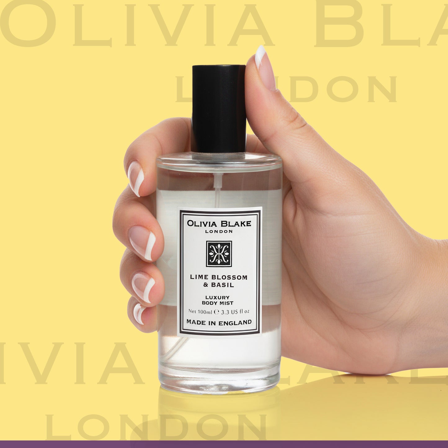 Olivia Blake Lime Blossom & Basil Trio Gift Set – 100 ml/3.38 fl oz Body Mist, 250 ml/8.45 fl oz Shower Gel, 250 ml/8.45 fl oz Body Lotion – Luxurious Everyday Essentials for Women