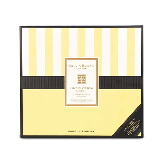 Olivia Blake Lime Blossom & Basil Trio Gift Set – 100 ml/3.38 fl oz Body Mist, 250 ml/8.45 fl oz Shower Gel, 250 ml/8.45 fl oz Body Lotion – Luxurious Everyday Essentials for Women