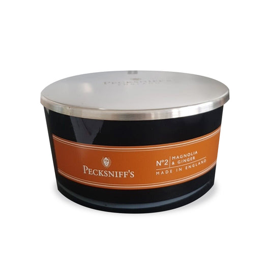 Pecksniffs Black Magnolia & Ginger Scented Candle | 3 Wicks, 283g/9.9oz