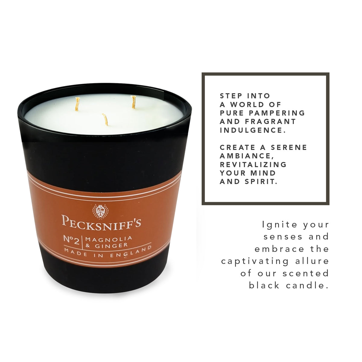 Pecksniffs Magnolia & Ginger Candle | 3 Wicks, 515g /18.16oz