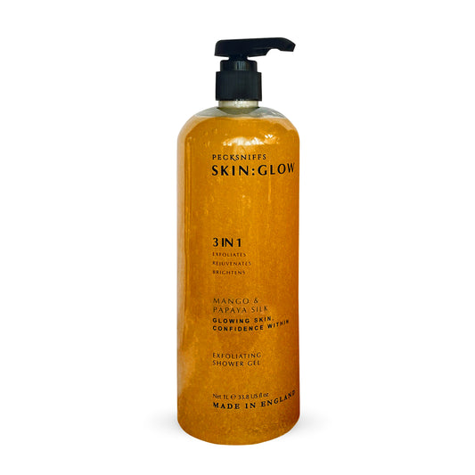 Pecksniffs Mango & Papaya Silk Exfoliating Shower Gel | 1000 ml / 33.80 Fl Oz
