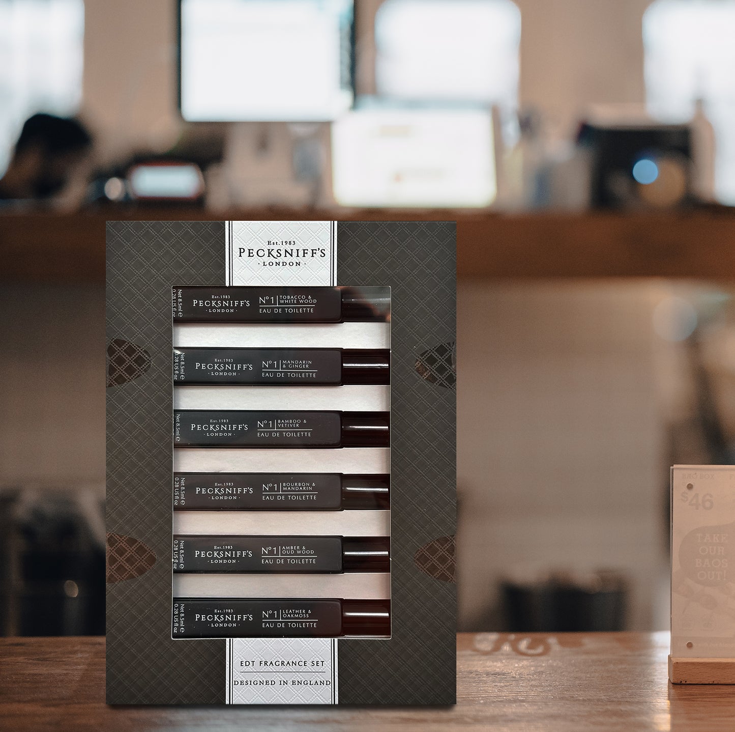 Pecksniff’s Men’s Essentials Fragrance Gift Set – 6x10 ml Eau de Toilette Collection – Luxury Mini Cologne Sampler, Made in England