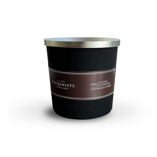 Pecksniffs Leather & Oakmoss Candle | 3 Wicks, 550g /19.4 oz