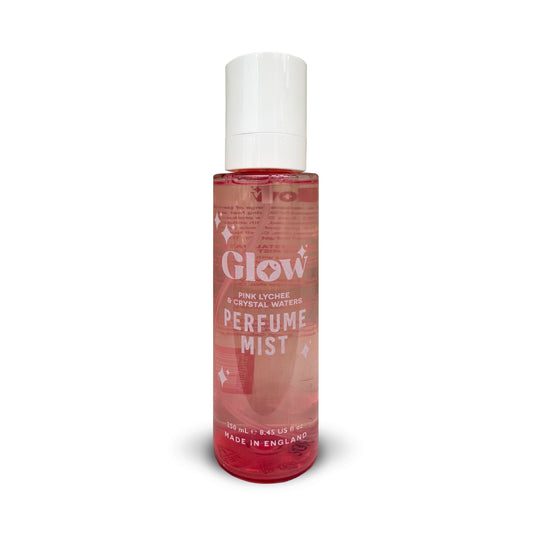 Glow Perfume Mist, Pink Lychee & Crystal Waters Body Spray, 250 ml / 8.45 fl oz, Made in England