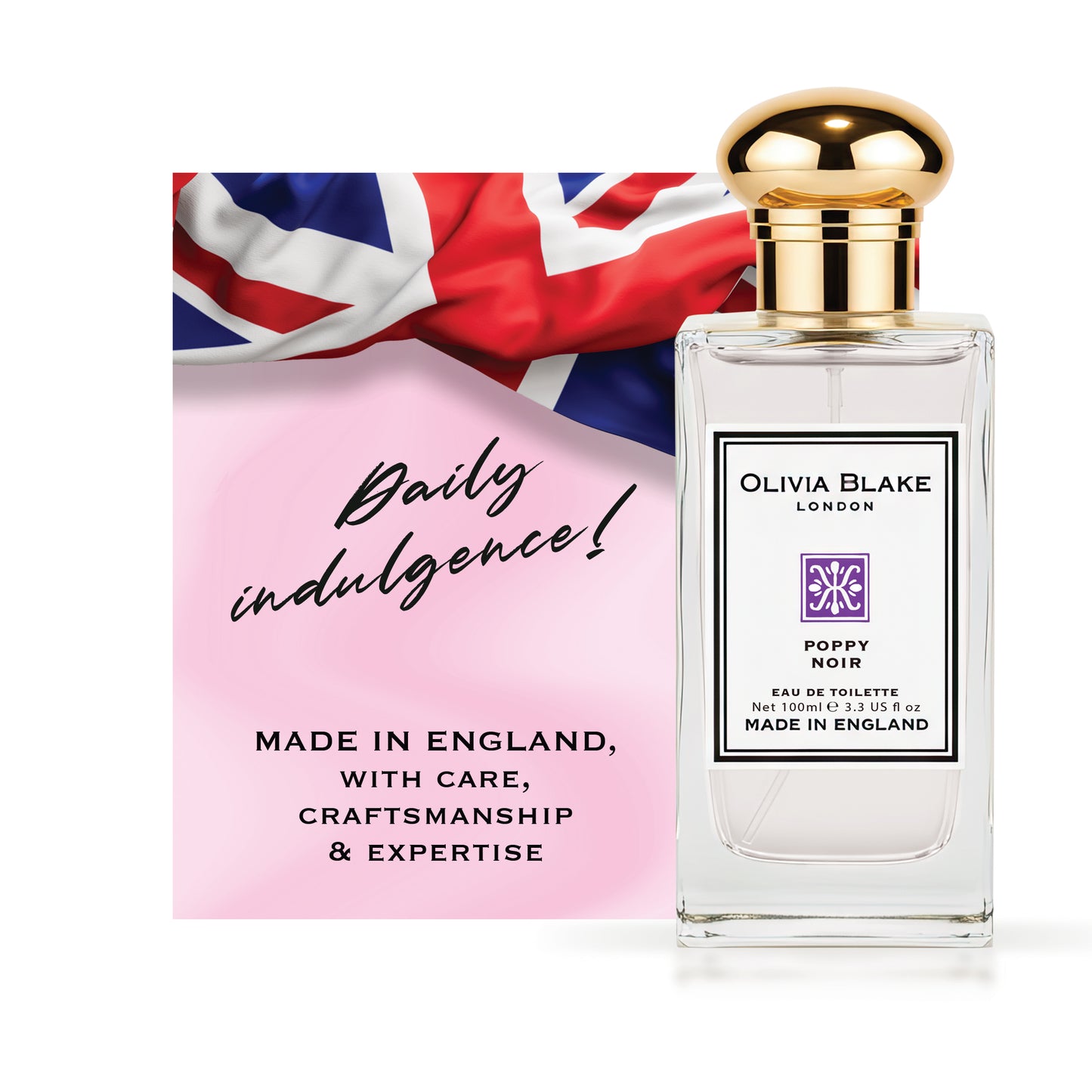 Olivia Blake Poppy Noir Eau de Cologne Spray – Fruity Floral Unisex Cologne with Iris, Tonka & Musk Notes, 3.3 fl oz