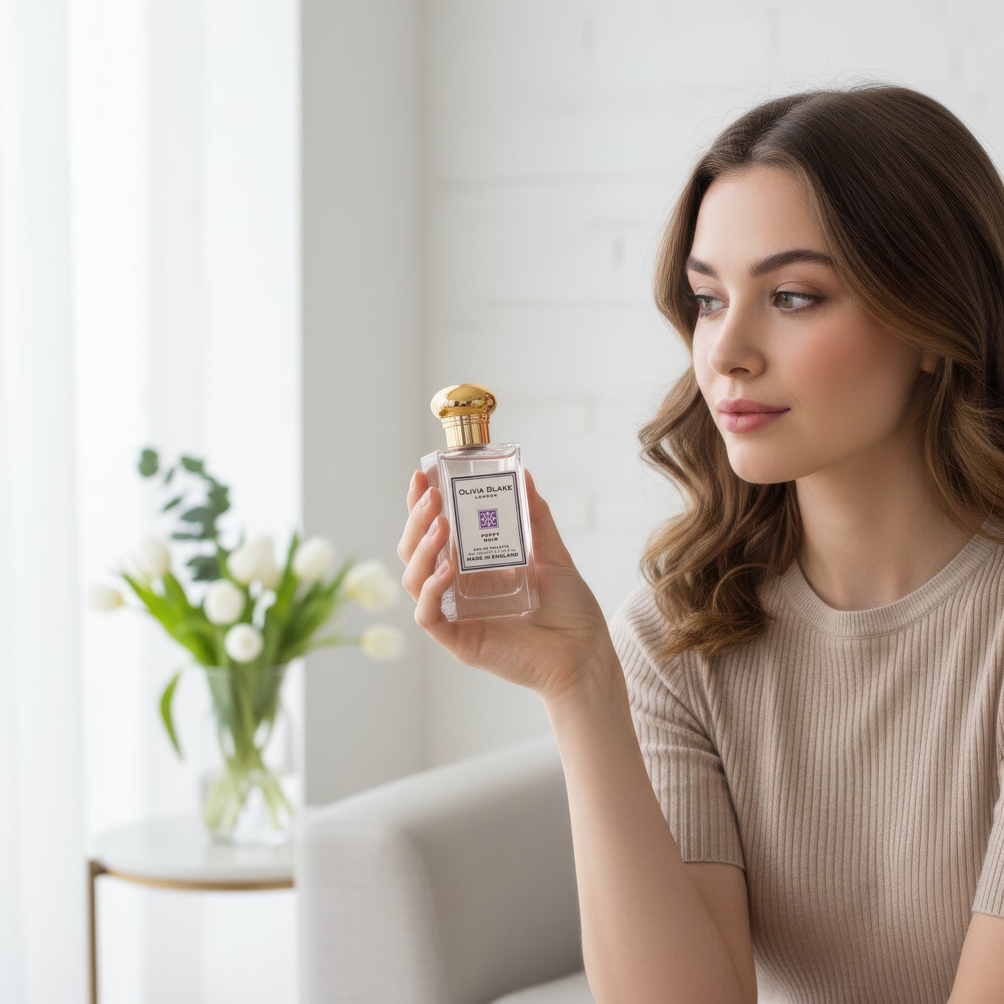 Olivia Blake Poppy Noir Eau de Cologne Spray – Fruity Floral Unisex Cologne with Iris, Tonka & Musk Notes, 3.3 fl oz