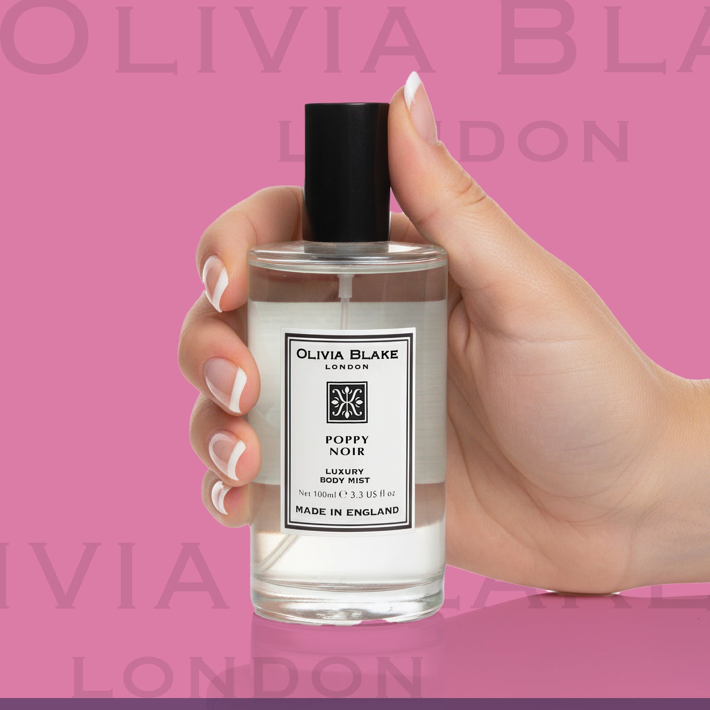 Olivia Blake Poppy Noir Trio Gift Set – 100 ml/3.38 fl oz Body Mist, 250 ml/8.45 fl oz Shower Gel, 250 ml/8.45 fl oz Body Lotion – Luxurious Everyday Essentials for Women