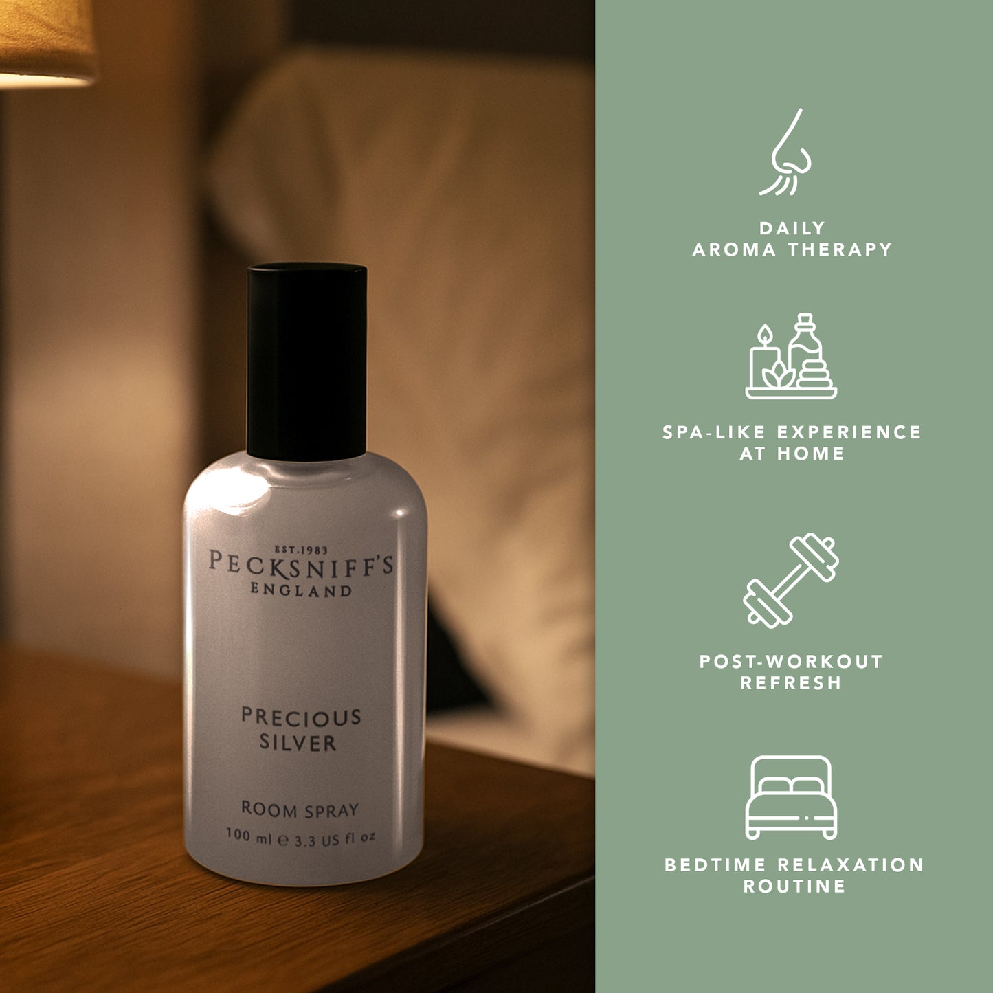 Pecksniffs Precious Silver Room Spray | 100ml/3.38 Fl Oz