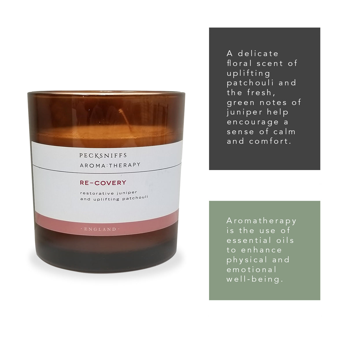 Pecksniffs Amber Re-Covery Aroma Therapy Candle | 1 Wick, 184g/6.49oz