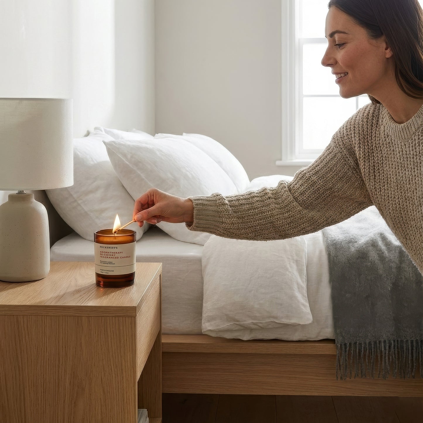 Pecksniffs Aromatherapy Re-Covery Candle with Dust Cover | 1 Wick, 150g/5.29oz