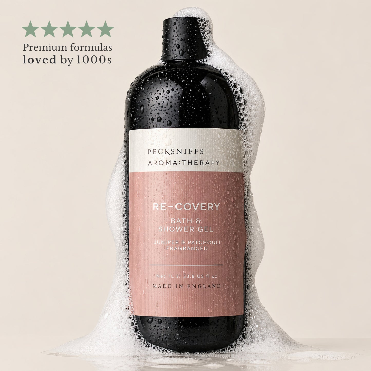 Pecksniff's Aroma:Therapy ReCovery Shower Gel – Luxurious Moisturizing Bath & Body Cleanser, 1000 ml/33.8 fl oz Bottle
