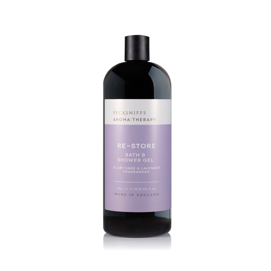 Pecksniff's Aroma:Therapy Re-Store Shower Gel – Luxurious Moisturizing Bath & Body Cleanser, 1000 ml/33.8 fl oz Bottle