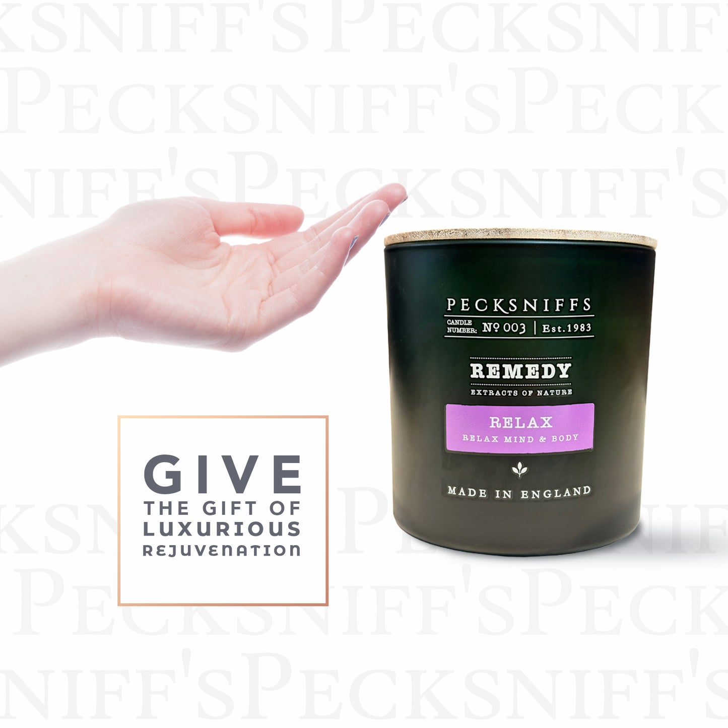 Pecksniff’s Aromatherapy Relax Candle 3 Wick 19.4 oz/550 g, Earthy Green Fragrance, Stress Relief, Long Lasting Luxury Glass Candle for Home Decor and Gifts