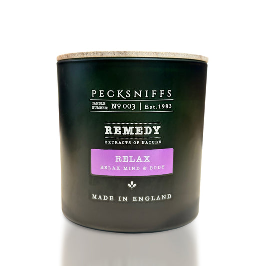Pecksniff’s Aromatherapy Relax Candle 3 Wick 19.4 oz/550 g, Earthy Green Fragrance, Stress Relief, Long Lasting Luxury Glass Candle for Home Decor and Gifts