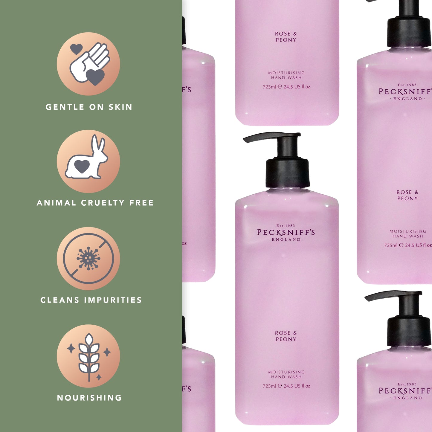 Pecksniff's Rose & Peony Hand Wash 725 ml/24.5 Fl Oz