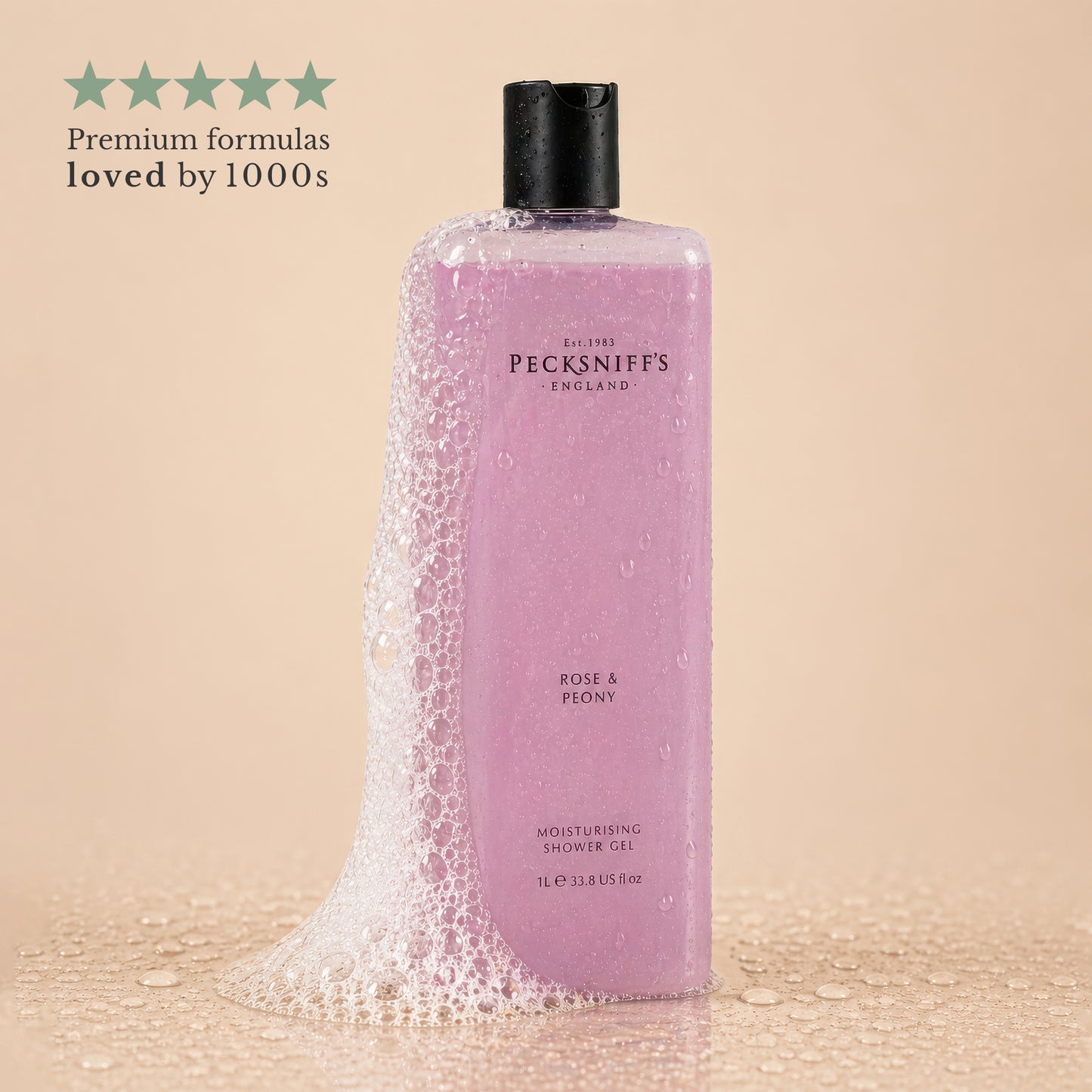 Pecksniffs Rose & Peony Moisturizing Shower Gel | 1000 ml / 33.80 Fl Oz